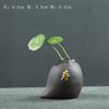 Mini Florero Wufu Transfronterizo Estilo Chino Arena Púrpura Rotación Verde Hierba de Monedas de Cobre Maceta Hidropónica Cerámica de Escritorio Mascota de Té Pequeños Adornos