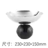 Lujo Ligero Geométrico Bola de Cristal Base Plato de Frutas Adorno Habitación de Modelo Hotel Plato Alto para Frutos Secos Plato de Bocadillos Decoración