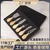 Faca de Queijo com Cabo de Madeira Personalizada, Conjunto de Caixa de Presente com Faca de Queijo, Espátula para Geleia e Manteiga, Cortador de Queijo, Conjunto de Garfos de Frutas