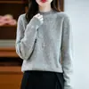 Suéter grueso de lana pura de alta calidad, engrosado para otoño e invierno, estilo transfronterizo, cuello semi-alto, suéter base para mujer, invierno 10, suéter interior para mujer, listo para usar