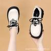Sapatos Mocassins Vintage Estilo Britânico Feminino 2025 Primavera e Outono Novos Sola Grossa Salto Alto Pequenos Sapatos de Couro Pequenos com Cadarço Moda Masculina