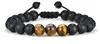 Pulseira de Olho de Tigre Amarelo Natural de 8mm Pulseira para Mulheres e Homens Pulseira Trançada Aromaterapia com Óleo Essencial Pulseira de Contas Pulseira Pulseira