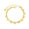 Pulseira de Concha de Joia Transfronteiriça Europeia e Americana, Pulseira Grossa Personalizada da Moda, Corrente de Coração, Pulseira Banhada a Ouro 18K de Aço Inoxidável