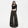 Jeans camuflaje pierna ancha estilo chica picante transfronterizos americanos 2026 otoño cintura alta holgados ajustados cargo para mujer