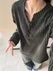 Outono Novo Estilo Coreano Tricô de Manga Longa Cardigã de Gola Redonda Solto e Bonito Tricô Fino Cor Lisa Versátil Top