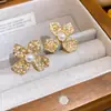 Brincos de Flor de Zircônia Pérola Agulha de Prata Exquisitos da Moda Brincos Vintage Elegantes de Temperamento Brincos de Luxo Leve de Alta Qualidade para Mulheres