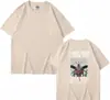 Nueva Marca de Comercio Exterior Colaboración Kanye Travis Scott Retrato Rugiente Camiseta Casual Unisex Cuello Redondo Manga Corta