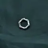 Anillo Hexagonal Cerrado de Plata de Ley S925 Pulsera de Cuerda Trenzada DIY con Cristal Anillo para Correr Cuentas Espaciadoras Accesorios Espaciadores