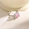 S925 Sterling Silver Geométrica Micro-incrustada Zircon Loose Ring High-end Temperamento Quadrado Moda Anel Feminino Europa e América Transfronteiriço