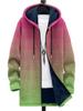 Serie Retro Transfronteriza Europea y Americana Patrón Multicolor Impresión 3D Impresión Digital Sudadera con Capucha Forro Marrón Chaqueta de Algodón