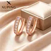 Pendientes Rusos Simples Xuping, Aleación de Cobre Chapada en Color Oro de 18k, Pendientes Circulares Geométricos Ovalados, Joyería Femenina Transfronteriza