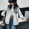 Abrigo para Niñas para Primavera y Otoño 2026 Nueva Moda Casual Superior para Niños Mayores, Chaqueta con Capucha y Cremallera de Otoño para Niñas