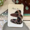 Nueva Pinza para el Cabello de Niños Estilo Retro Coreano con Estampado de Leopardo y Moño Pinza Lateral de Terciopelo Dulce y Fresca para Niñas Accesorios para el Cabello Pinza Bb para Mujeres