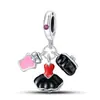 Rosa Barbie Moda Belleza Dijes Cuentas Accesorios Joyería DIY Pulsera Aleación Plateada Modelo Popular Transfronterizo Colgante