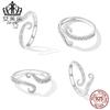 Anel de bigode de polvo de prata esterlina original Evelor s925 banhado a platina, pulseira de anel simples de vida marinha