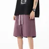 Shorts Spliced de Marca Tendência Verão 2025 Masculino Casual Secagem Rápida Solto Estilo Hong Kong Versátil Seda Gelada Fresco Calça Esportiva