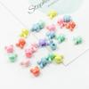 Cuentas redondas de gran agujero de color AB con forma de corazón de conejo para niños, cuentas de goma hechas a mano para pulseras DIY, accesorios de joyería, material