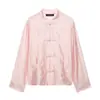 Roupas Femininas 2026 Verão Novo Estilo Europeu e Americano Simples e Versátil Estilo Chinês Camisa de Cetim com Botão de Nó 4786166