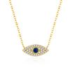 Collar Ojo del Diablo Turco de Plata Esterlina S925 Comercio Exterior Collar Europeo y Americano Colgante Simple Cadena para el Cuello Ojos Azules