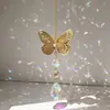 Apanhador de Sol Transfronteiriço Pingente de Cristal de Inseto Dourado Decoração Suspensa para Varanda Quarto Jardim Artesanato para Pendurar no Carro