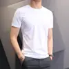 Camiseta Juvenil Personalizada Estilo Coreano Slim Gola Redonda Cor Pura Manga Curta Masculina Simples Decote Pequeno Casual Cor Pura Base Corpo