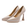 107-1 Sexy Cor Lisa Bico Fino Salto Agulha Alto Feminino Plataforma Impermeável Sapatos Não Cansativos Sapatos Profissionais para Madrinhas e Banquetes