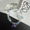 Nuevo Cordón Morado Transparente con Forma de Cola de Pez, Corazón y Estrella de Mar para Teléfono Móvil para Mujeres, Colgante Llavero para Bolso, Regalo