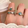 ¡Fiesta Oceánica! Anillo Vintage de Estrella de Mar, Concha y Perla para Mujer, Anillo de Esmalte con Goteo de Aceite, Anillo para Dedo Índice, Anillo Apilable