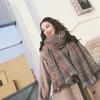 Bufanda Nueva de Otoño e Invierno Estilo Coreano de Imitación Cachemira a Cuadros Bufanda Chal de Doble Propósito para Mujer Estilo Europeo y Americano Pata de Gallo Arcoíris Combinación de Colores