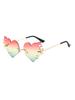 Gafas de sol personalizadas de moda transfronteriza sin marco Love Flame, gafas de sol de metal para mujer, fotografía callejera para hombres europeos y americanos