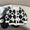 Ropa Infantil Niños Cárdigan Prendas de Abrigo Tejido Bebé Otoño Invierno Estilo Forrado de Polar Pequeña Prenda de Abrigo Niños y Niñas Cuello Redondo Moderno Estilo Delgado Versátil