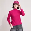 Top Base Camada Plissado Miyake Feminino Outono/Inverno 2026 Cor Sólida Gola Meia-Alta Manga Longa Modelagem Justa Elástico Versátil Malha de Roupa Íntima