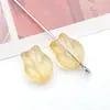 Hojas de Vidrio Degradado, Tulipanes, Rosas Accesorios para Joyería DIY, Cuentas Sueltas de Perforación Directa, Colgantes para Pulseras, Accesorios para el Cabello, Pétalos