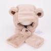 Chapéu infantil Outono e Inverno Urso Bonito Chapéu de Pelúcia Engrossado Quente Meninos e Meninas À Prova de Vento Proteção de Pescoço Cachecol Tudo-em-Um Chapéu