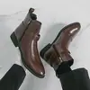 Botas Chelsea para Hombre Tallas Grandes Transfronterizas Estilo Británico Moderno Retro Aumentadoras de Altura Casual de Negocios Botas de Piel de Caña Alta Botas para Hombre