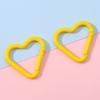 Aleación de Color Pintura Horneada Corazón Melocotón Corazón Mosquetón Hebilla de Seguridad Candado Llavero DIY Accesorios Mochila Gancho Pequeño