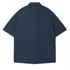 Camisa de Manga Corta Estilo Cityboy Japonés para Hombre Verano Tendencia Marca Holgada Casual Superior Chaqueta Blanca Fina