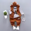 0 1-2-3 anos menino bonito outono e inverno roupas três peças roupas infantis moda coreana roupas de outono para bebê conjunto