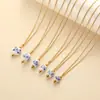 Colar com Pingente Estilo Chinês Elementos Azul e Branco Corrente de Aço Inoxidável Corrente de Clavícula de Alta Qualidade Pequenos Pingentes Acessórios Venda por Atacado
