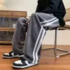 Calça jeans masculina de veludo cotelê, estilo high-street, estilo ins, versátil, perna reta, corte solto, casual, para primavera e outono