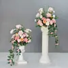 Decoração de Casamento Coluna Romana Adereços de Casamento Vitrine Flores Artificiais Enfeites Vasos de Flores Marcadores de Estrada Flores Cerimônia de Abertura Plástico