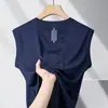 Camiseta Regata Esportiva Masculina de Seda de Gelo Sem Mangas Verão Fina Respirável Secagem Rápida Roupas para Corrida Fitness Top