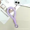 Cordão Colorido de Pelúcia para Celular Outono/Inverno, Chaveiro de Boneca Curto da Moda, Alça Anti-Queda para Garrafas de Água e Acessórios de Bolsa