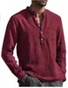 Otoño 2026 Comercio Exterior AliExpress Wish Amazon Más Vendido Camisa Casual de Playa de Manga Larga con Cuello en V para Hombre Ropa para Hombre