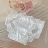 Bragas románticas de encaje calado estilo francés para mujer, entrepierna de algodón puro, antibacterianas, transpirables, puras y sexys, con detalle de lazo, bragas para mujer