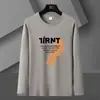 Fabricante Directo Primavera y Otoño Nuevo Versátil Camiseta Cuello Redondo Manga Larga Talla Grande Hombre Moda Otoño Casual Top Camiseta