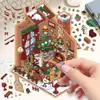Pegatinas de Paisajismo Navideño Casa de Regalo Navideña Casa Miniatura Transfronteriza Mundo Escena 3D Collage Pegatinas Divertidas de Descompresión