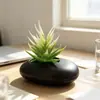 Maceta pequeña plana transfronteriza planta de aloe vera artificial en maceta decoración para interior hogar y oficina escritorio planta suculenta bonsái