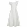 Vestido Elegante de Escote en V Ajustado a la Cintura Nuevo Estilo 2020 Socialité Sexy Aspecto Delgado Vestido Blanco Francés para Verano