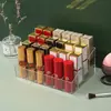 Organizador de acrílico transparente para labiales, expositor multi-compartimento para cosméticos y labiales, almacenamiento de escritorio, venta al por mayor
